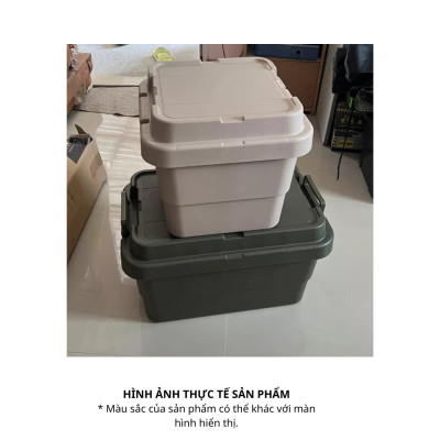 Thùng lưu trữ, hộp đựng đồ đa năng bằng nhựa PP cao cấp 65L HULKER NEW màu Xanh quận đội | Index Living Mall