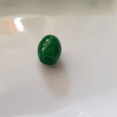 HẠT LU BỤNG TRÒN VO XINH ĐÁ MÃ NÃO XANH LÁ ĐẬM TƯƠI ĐẸP  NỮ LÀM MẶT DÂY CHUYỀN và PHỐI VÒNG TAY  Size Dài 14mm x dầy 13mm NỮ MỆNH MỘC MỆNH HỎA Ạ