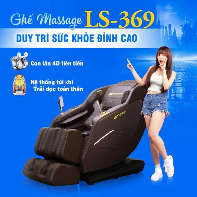 Ghế Massage Lifesport LS-369, Ghế Massage 4D Có 12 Chương Trình Tự Động Và 6 Kỹ Thuật Điêu Luyện