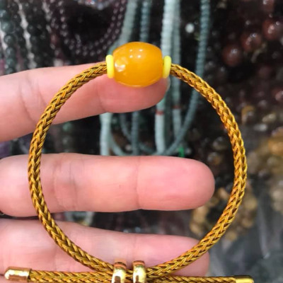 VÒNG TAY LU THỐNG VÀNG ANH TRÒN KIỂU DÂY VÀNG ĐẸP NỮ MẠNG KIM THỔ THỦY CHẤT LIỆU ĐÁ MÃ NÃO FREESIZE Ạ