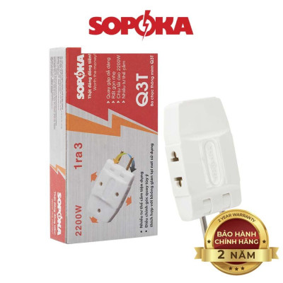 Phích cắm điện thông minh 1 chia 3 EKIT, SOPOKA , phích 3 chạc , 5 chạc dẹt đa chức năng