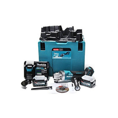 MÁY MÀI GÓC (CÔNG TẮC BÓP) DÙNG PIN (40V/4.0AH) 100MM MAKITA GA011GM201 (02 PIN 40V 4.0AH 01 ĐẾ SẠC THÙNG MAKPAC) - HÀNG CHÍNH HÃNG