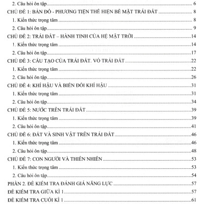 Đề Kiểm Tra Đánh Giá Năng Lực Môn Lịch Sử - Địa Lí (Phần Địa Lí) Lớp 6 _EDU