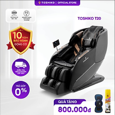 Ghế Massage Toàn Thân điều khiển giọng nói Đa Năng Toshiko T20 bảo hành 6 năm sở hữu con lăn 4D massage di chuyển, Ghế massage Cao Cấp với hệ thống AI scanbody chuyên biệt giúp con lăn điều chỉnh