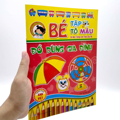 Bé Tập Tô Màu Và Học Tiếng Anh Theo Chủ Đề - Đồ Dùng Gia Đình