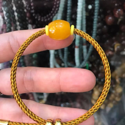 VÒNG TAY LU THỐNG VÀNG ANH TRÒN KIỂU DÂY VÀNG ĐẸP NỮ MẠNG KIM THỔ THỦY CHẤT LIỆU ĐÁ MÃ NÃO FREESIZE Ạ