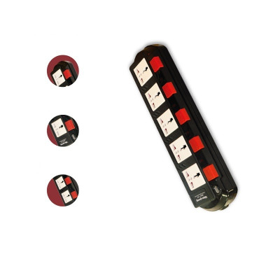 Ổ Cắm Điện Quang ĐQ tiện lợi ( Công tắc ngắt điện từng ổ cắm,màu đen trắng , dây dài 5m )  Hàng Chính Hãng