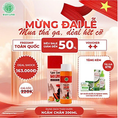Nước Ngâm Chân Thảo Dược  Bảo Linh 200ml, Chiết xuất thảo dược, dùng siêu tiết kiệm, Dưỡng da chân, Khử mùi hôi chân, Lưu thông khí huyết