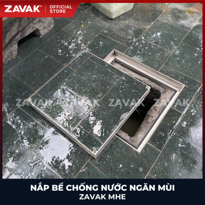 Nắp bể ngầm chống nước ngăn mùi inox ZAVAK MHE*-60 / KT 60x60cm, lát gạch 3cm, tải 500kg