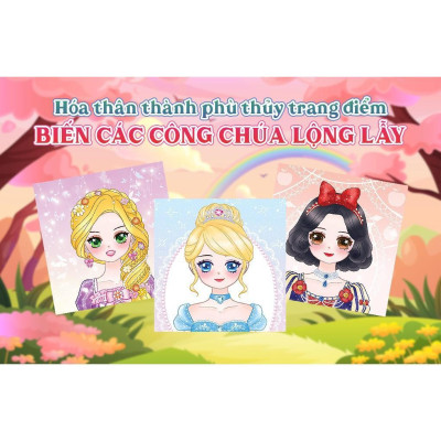 Sách - Trang Điểm Lily - Công Chúa Cổ Tích - Tô Màu Và Bóc Dán Hơn 100+ Stickers Xinh Đẹp Cho Bé Gái - Megabook