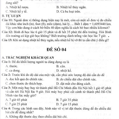 Tuyển tập đề kiểm tra định kì Khoa Học Tự Nhiên lớp 6 (Dùng chung cho các bộ SGK)
