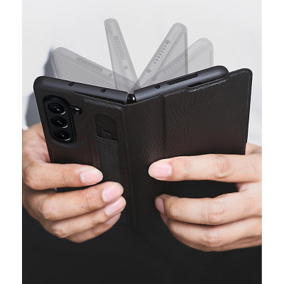 Bao da cho Samsung Galaxy Z Fold 6, Z Fold 5 có ngăn đựng S-Pen hiệu Nillkin (bảo vệ máy cực tốt, chất liệu da thật cao cấp, thiết kế thời trang cá tính) - Hàng chính hãng