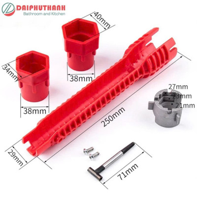 Cờ Lê Dụng Cụ Tháo Lắp Dây Cấp Van Nước Đa Năng - 8 Chức Năng, vặn ốc từ 21 đến 40mm, dễ hơn ở vị trí góc hẹp, góc khuất