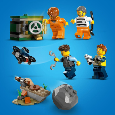 LEGO CITY 60449 Đồ Chơi Lắp Ráp Truy Đuổi Cảnh Sát Xe Địa Hình (467 chi tiết)