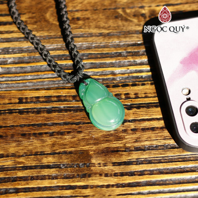 Mặt dây chuyền hồ lô đá mã não xanh mệnh hỏa, mộc - Ngọc Qúy Gemstones