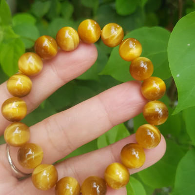 Vòng Tay Phong Thủy Đá Mắt Hổ tự nhiên Size 10mm loại Bóng Đẹp Chuẩn Hợp Nữ mệnh Kim Thổ Thủy đeo lên tay bóng đẹp sang, tốt sức khỏe hợp tuổi hợp mệnh hợp làm ăn ạ