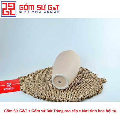 Lọ hoa dáng đùi dế vẽ cam Gốm Sứ G&T