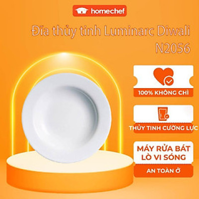 Bộ 3 đĩa (dĩa) thủy tinh sâu lòng Luminarc Everyday 22cm N2056*3 | Hàng chính hãng