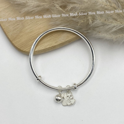 Lắc tay Cho Bé Bạc Ta Nguyên Chất S99 Mix Charm Chính Hãng Bạc Hiểu Minh LTE570