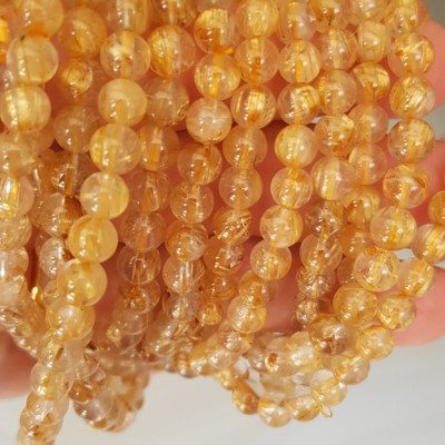  Vòng thạch anh tóc vàng tự nhiên trong bóng đẹp size hạt 5mm - 6mm các Chị em nữ đeo kiểu quấn 3 vòng tay màu vàng tươi sáng bóng chuẩn hợp nữ mệnh kim thổ  thủy đeo quyến rũ xinh đẹp trẻ trung may mắn đặc biệt tốt sức khỏe công việc tài lộc rẻ đẹp ạ