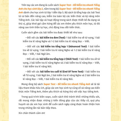 Super Test - Đề Kiểm Tra Nhanh Tiếng Anh Cho Học Sinh Lớp 2