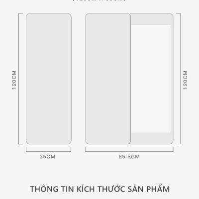 Gương toàn thân treo tường đa năng có móc để đồ tiện dụng tiết kiệm không gian thương hiệu IGA - GP263