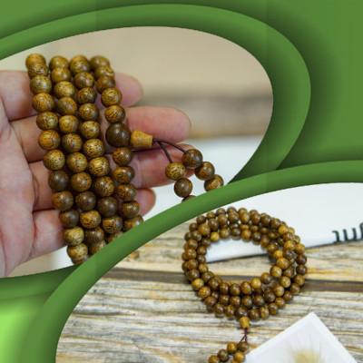 Vòng Tay Gỗ Trầm Hương 108 Hạt - Size Hạt 8 Ly - Mùi Hương Thoang Thoảng - Vân Gỗ Tự Nhiên - Hình Ảnh Thực Tế Trong Mô Tả