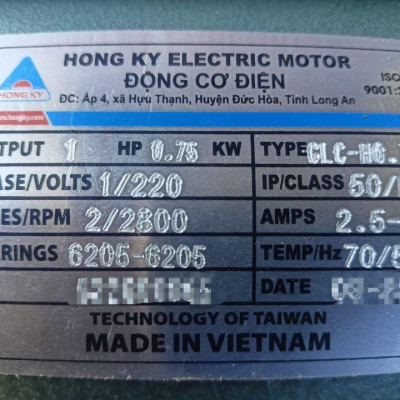 MÁY MÀI BÀN 1HP-1PHA-2800 CỐT NGẮN HỒNG KÝ MB1HP - HÀNG CHÍNH HÃNG
