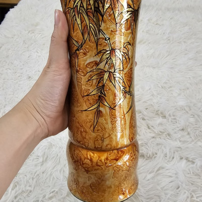 BÌnh hoa sơn mài - Bình mắt tre Cao Cấp thích hợp cắm hoa, trang trí kệ, bàn làm việc, quà tặng ý nghĩa