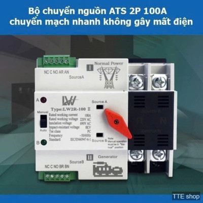 Cầu Dao Chuyển Nguồn Tự Động Loại Xịn – 100A Công Suất Lớn, Không Mất Điện Khi Chuyển Nguồn Siêu Bền