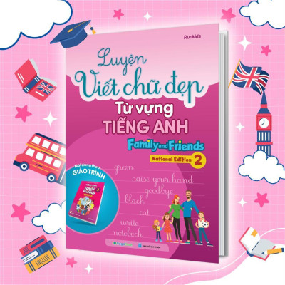 Sách - Luyện Viết Chữ Đẹp Từ Vựng Tiếng Anh - Family And Friends - National Edition 1, 2, 3 - Combo 3 Cuốn - Megabook