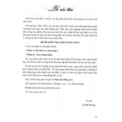 Bộ Đề Kiểm Tra Môn Toán Lớp 3 (Dùng Kèm SGK Chân Trời Sáng Tạo) (HA-MK)