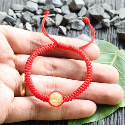 Vòng Tay Kết Dây Hạt Thạch Anh Tóc Vàng Ngọc Quý Gemstones GA28