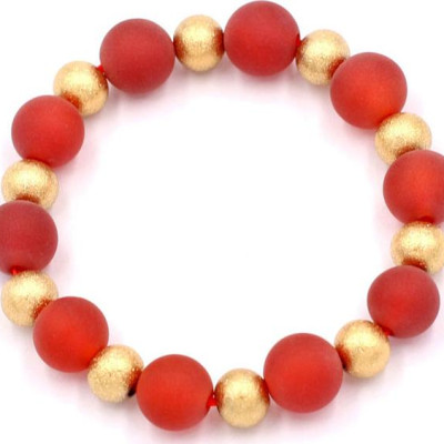 Chuỗi đeo tay phong thủy - thạch anh đỏ mài mờ 10 ly VTAOMHVT1 - hợp mệnh Hỏa, mệnh Thổ