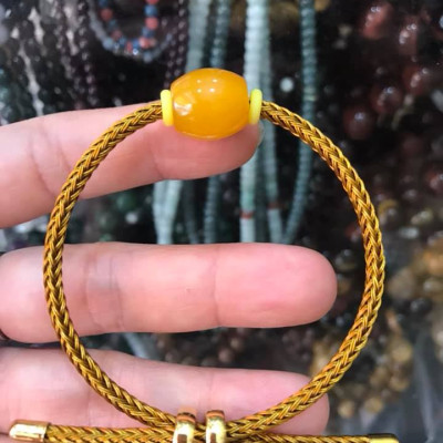 VÒNG TAY LU THỐNG VÀNG ANH TRÒN KIỂU DÂY VÀNG ĐẸP NỮ MẠNG KIM THỔ THỦY CHẤT LIỆU ĐÁ MÃ NÃO FREESIZE Ạ