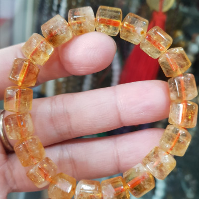 Vòng tay thạch anh Vàng khúc mới đẹp size hạt 9mm rất hợp nữ mệnh kim mệnh Thổ mệnh Thủy ạ