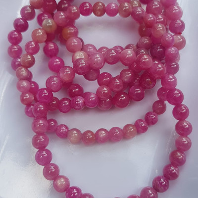  Vòng tay đá Rubby Hồng tự nhiên tươi đẹp Vòng size 6mm màu hồng Vòng Hợp Nữ mệnh hoả mệnh Thổ đeo đẹp sang xinh tay đẹp lắm ạ