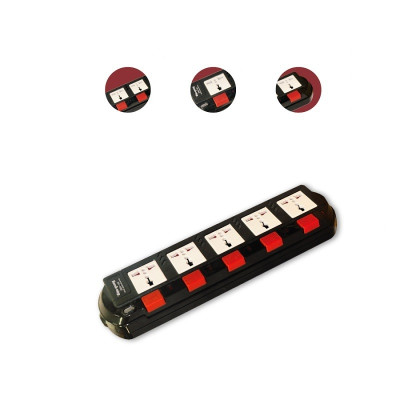 Ổ Cắm Điện Quang ĐQ tiện lợi ( Công tắc ngắt điện từng ổ cắm,màu đen trắng , dây dài 5m )  Hàng Chính Hãng