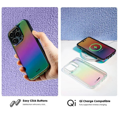 Ốp LAUT Holo Pearl For iPhone 14/ 14 Plus/ 14 Pro/ 14 Pro Max thời trang nhiều màu sắc chống sốc độ rơi 3m dễ tháo lắp Hàng Chính Hãng