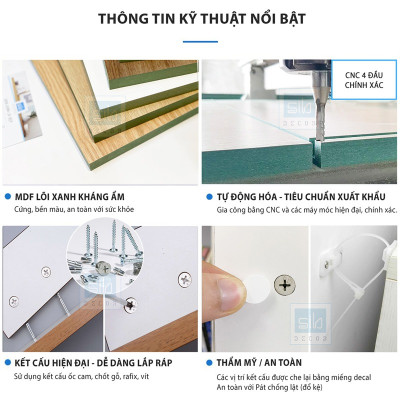 Bàn Làm Việc Phối Hệ Tủ Sách Nhiều Ngăn Thương Hiệu SIB Decor BLV99