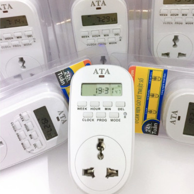 Ổ cắm hẹn giờ ATA AT-20N hẹn giờ điện tử tắt mở tự động thiết bị điện - Hàng chính hãng