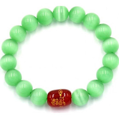 Chuỗi tay đá mắt mèo xanh 10 ly Thái tuế phù DTTH35