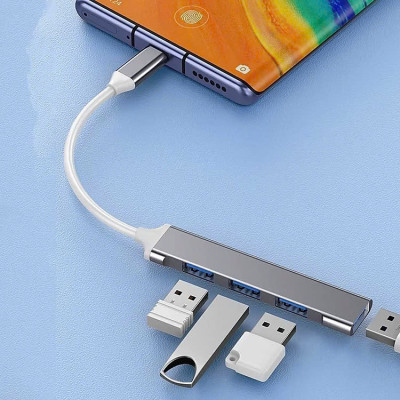 Bộ chuyển đổi USB Type-C sang Hub USB 3.0 4 cổng - Hàng Nhập Khẩu