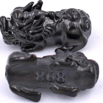 Vòng tay Mã Não Nâu Sọc Mờ size 8 ly, 10 ly, 12 ly - Vòng tay Tỳ Hưu Đôi inox đen VMNNSMTHHEV8 - hợp mệnh Kim, mệnh Thổ