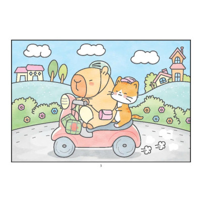 Sách Tô Màu - Bốn Mùa Của Capybara Và Mèo Cam + Chuyện Của Mèo Cam Và Hamster - Combo 2 Cuốn - Minh Thắng