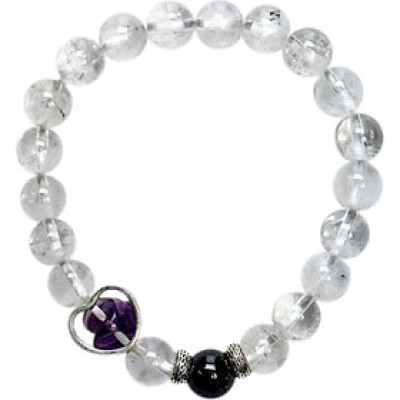 Vòng Tay Thạch Anh Ưu Linh Trắng 8mm Mix Hoa Mẫu Đơn Ngọc Quý Gemstones VT138