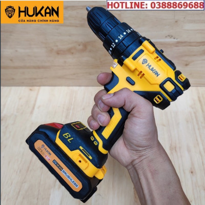 Máy Khoan Pin Hukan 21V KHÔNG CHỔI THAN Tặng Kèm 23 Chi Tiết