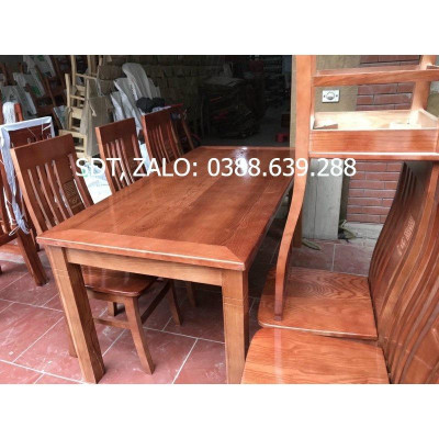 Bàn ghế ăn gỗ sồi giá tại xưởng k qua trung gian