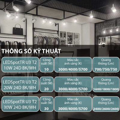 Bộ Đèn LED OPPLE chiếu điểm thanh ray T2 - Đèn Chất Lượng Cao