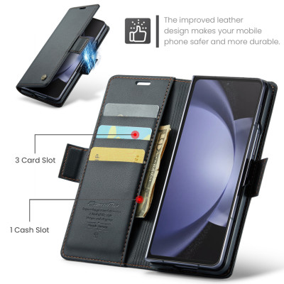 Bao Da Dạng Ví Caseme Cho Samsung Galaxy Z Fold5 – Chống Trộm Thẻ RFID, Nắp Gập Nam Châm, Khe Cắm Thẻ & Tiền, Giá Đỡ Xem Video - Hàng Chính Hãng